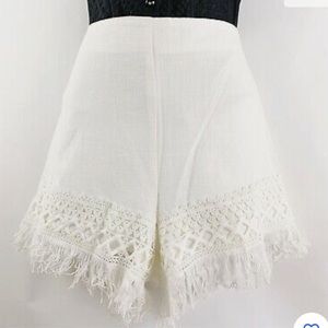 Gianni Bini high waisted crochet and fringe shorts